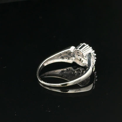 9ct white gold diamond ring in size M with 2.6g, featuring sparkling diamonds and a sleek, elegant design.