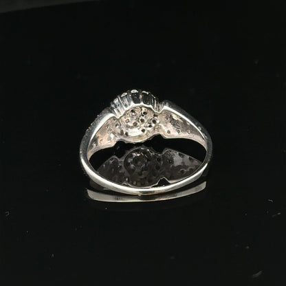 9ct white gold diamond ring in size M, featuring a sparkling diamond setting and weighing 2.6 grams.