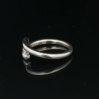 18ct white gold diamond ring in size M.5 with sparkling diamonds, weighing 4.2 grams, unbranded jewelry accessory.
