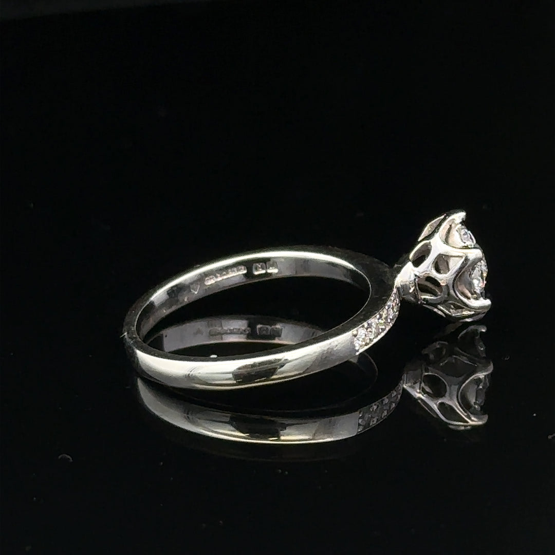 9ct white gold diamond ring in size M, featuring a sparkling diamond design and a total weight of 3.2 grams.