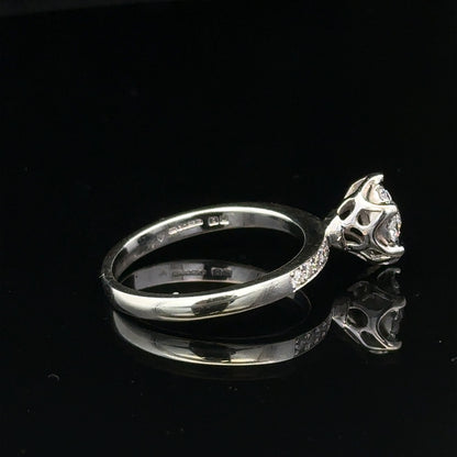 9ct white gold diamond ring in size M, featuring a sparkling diamond design and a total weight of 3.2 grams.