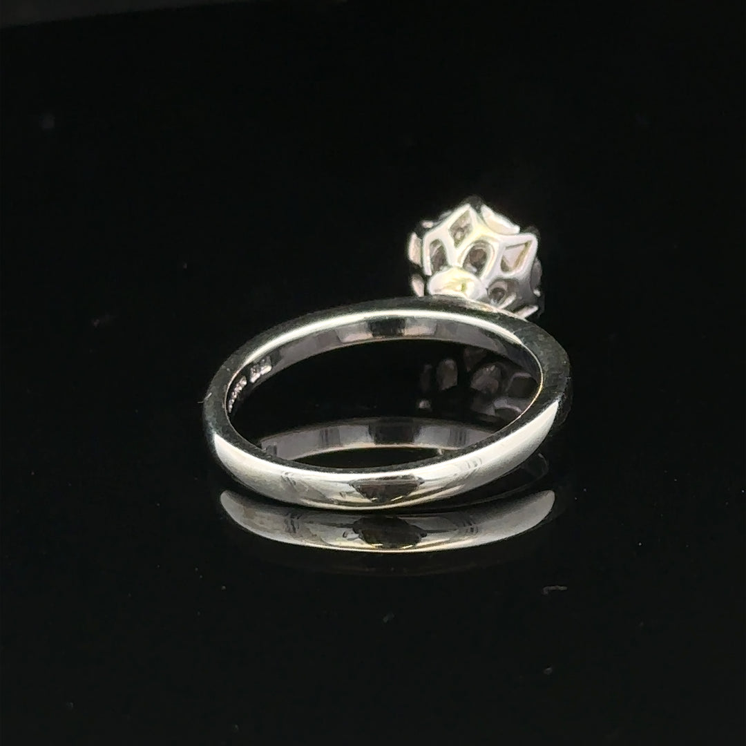 9ct white gold diamond ring, size M, 3.2g, unbranded, showing sparkling diamonds and sleek band design.