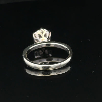 9ct white gold diamond ring in size M, showcasing a sparkling diamond setting and elegant band, weighs 3.2 grams.
