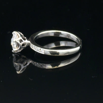 9ct white gold diamond ring, size M, 3.2g, featuring sparkling diamonds on a sleek band.