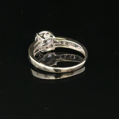 9ct white gold ring in size L 1/2, weighs 2g, featuring a simple, elegant band with no visible gemstones or embellishments.