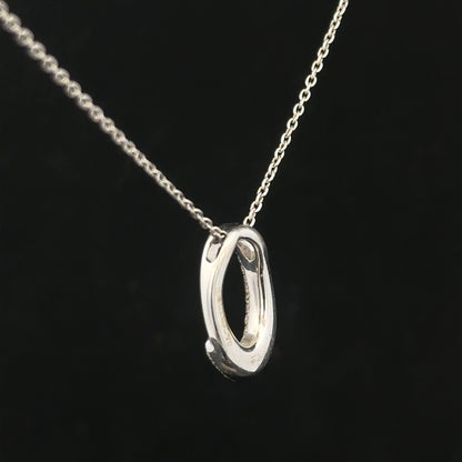 9ct white gold chain with a white gold and diamond pendant, showcasing elegant jewelry design and sparkling gemstone details.
