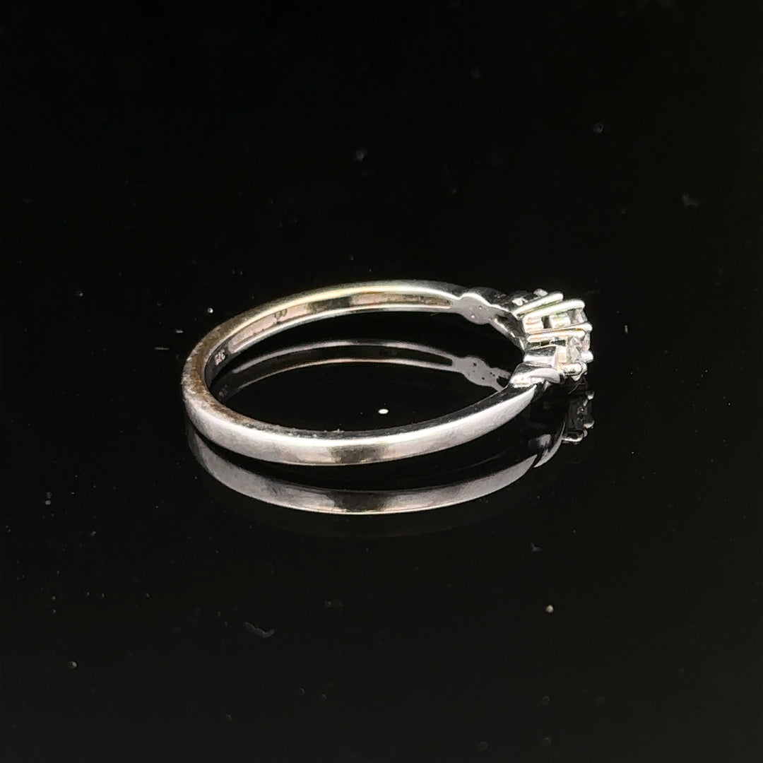 9ct white gold diamond ring in size Q1/2 featuring sparkling diamonds and a sleek, elegant design.