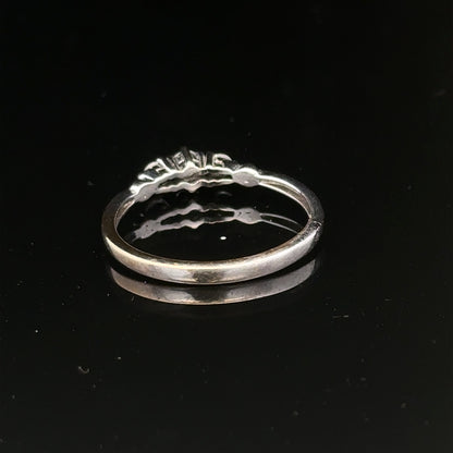 9ct white gold diamond ring size Q1/2, elegant jewelry with sparkling diamonds and polished band, unbranded design.