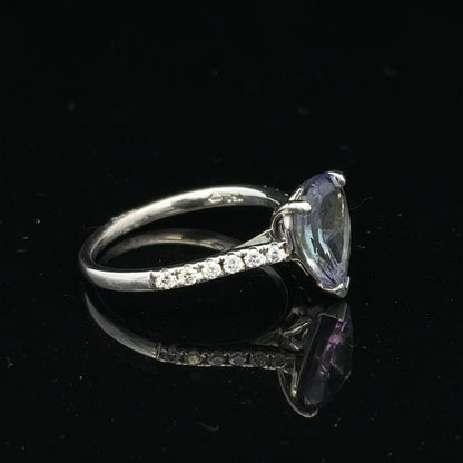 18ct white gold diamond ring in size L1/2 with sparkling diamonds, showcasing a delicate and elegant jewelry design.