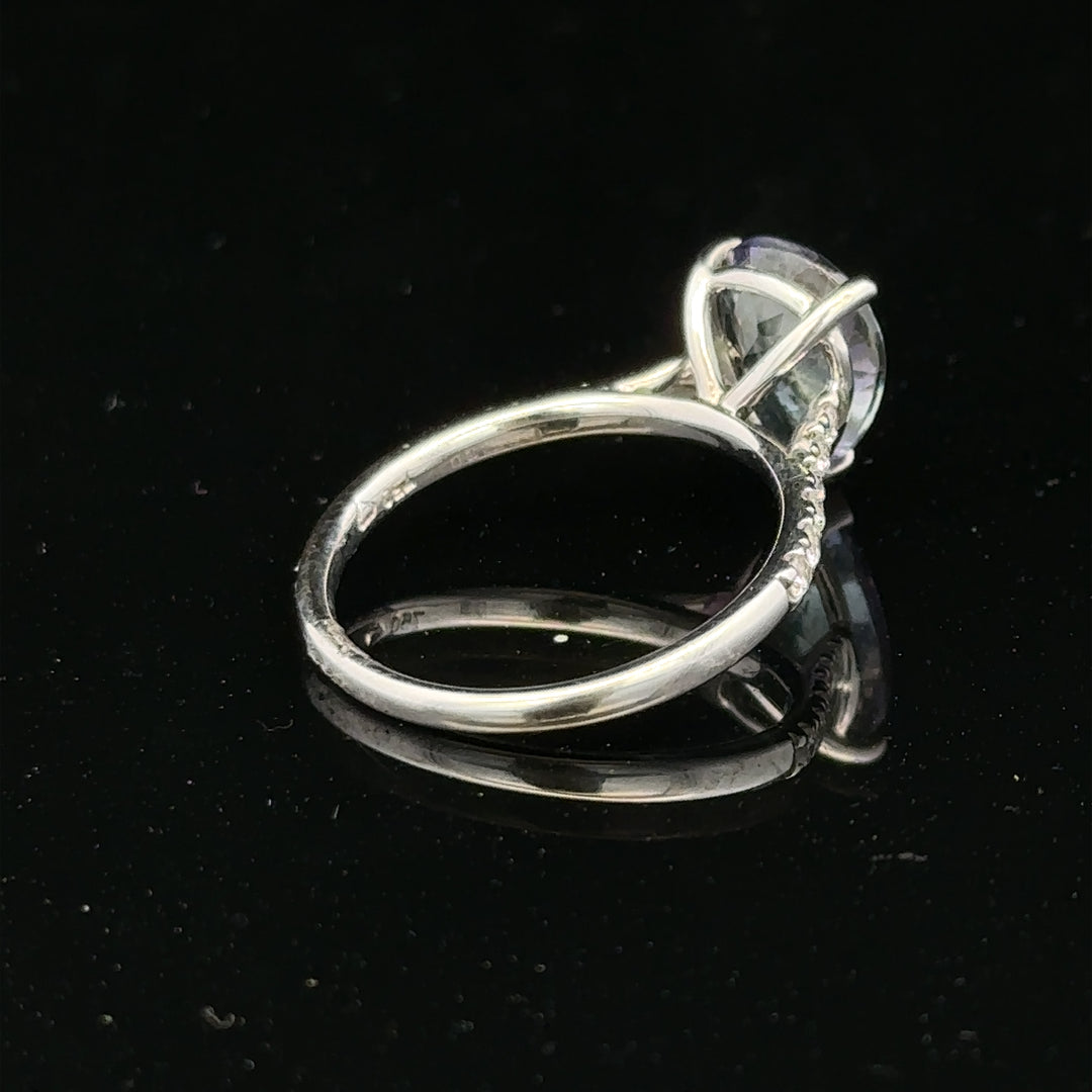 18ct white gold diamond ring size L1/2 with sparkling diamonds, elegant jewelry piece, unbranded, close-up view of the ring.
