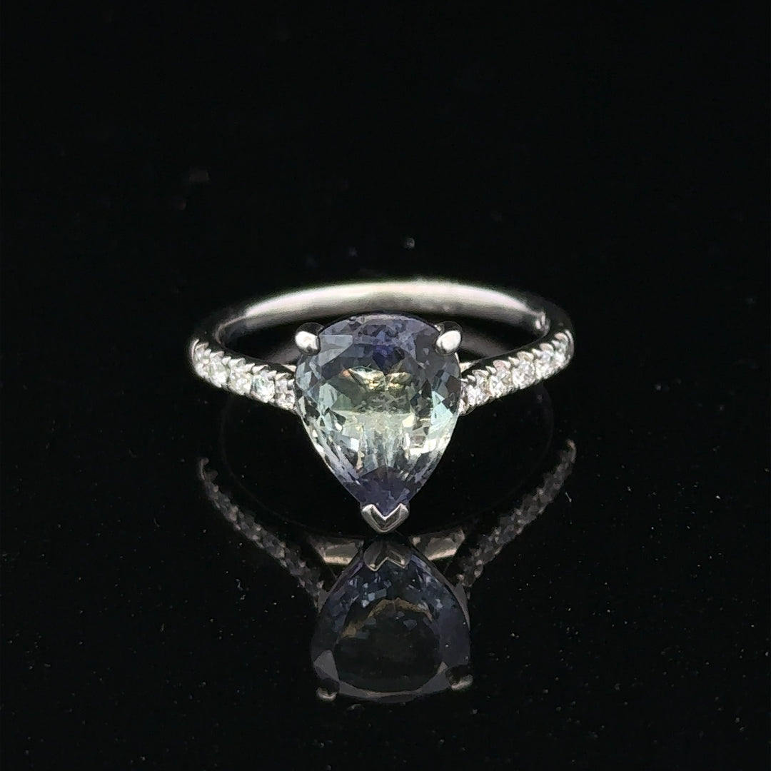 18ct white gold diamond ring in size L1/2 with sparkling diamonds, elegant jewelry piece.