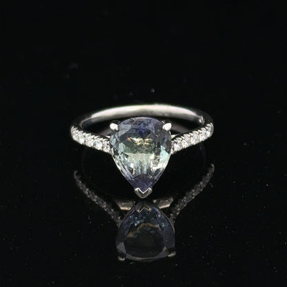 18ct white gold diamond ring in size L1/2 with sparkling diamonds, elegant jewelry piece.