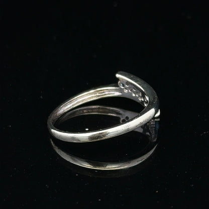 9ct white gold diamond ring in size N1/2 with sparkling diamonds, showcasing elegant jewelry craftsmanship.