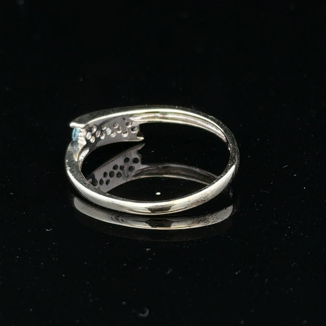 9ct white gold diamond ring size N1/2, featuring sparkling diamonds in a sleek band, designed for elegance and style.