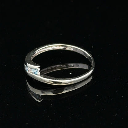 9ct white gold diamond ring size N1/2 with sparkling diamonds, elegant jewelry design, close-up view of the unbranded ring.