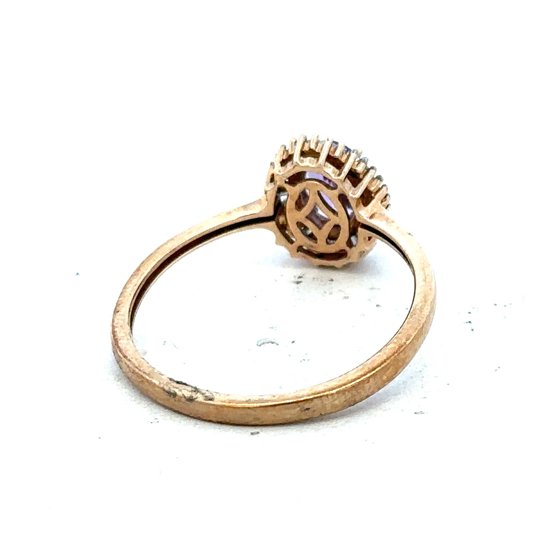 9ct yellow gold diamond ring in size T with sparkling diamonds, showcasing elegant jewelry craftsmanship.