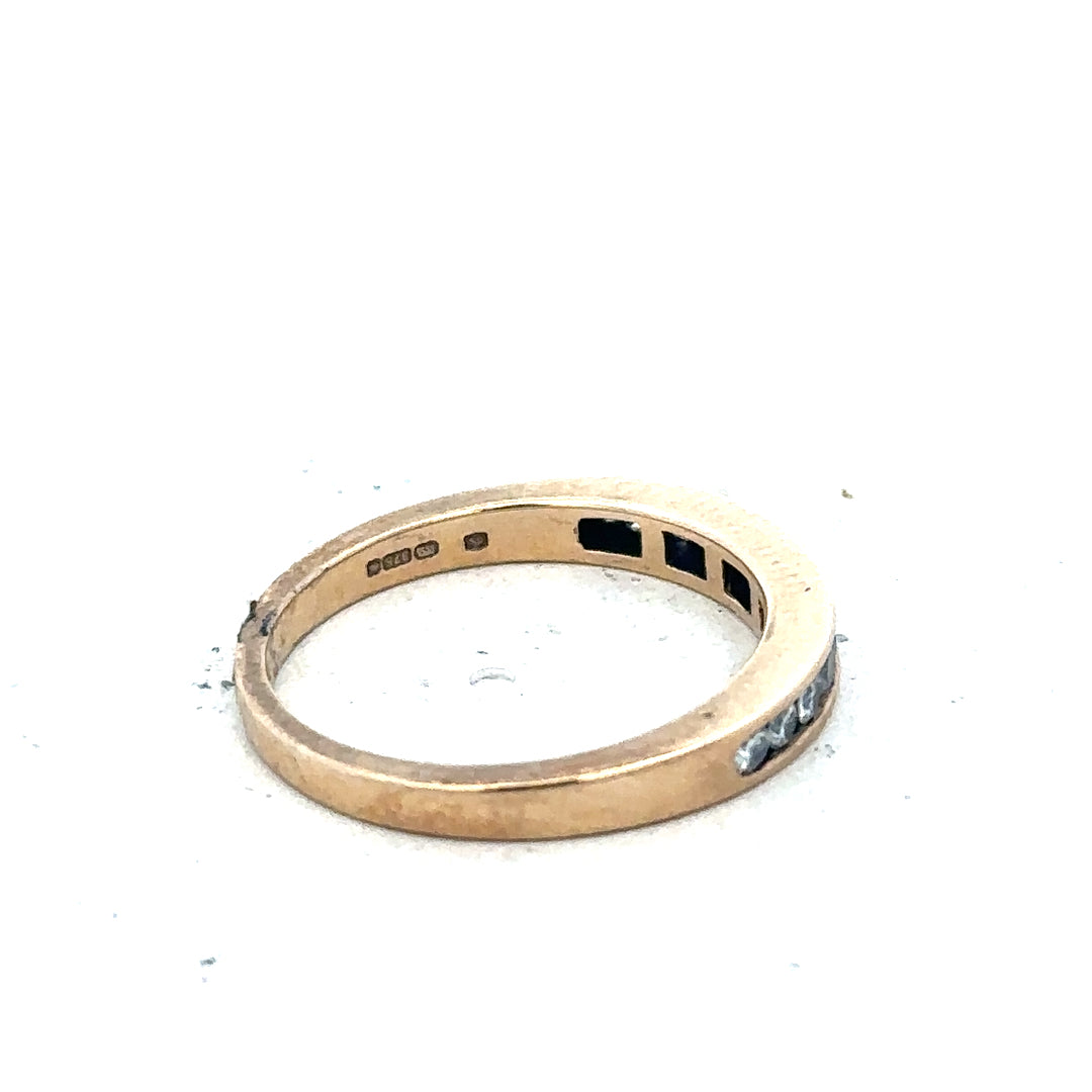 9ct yellow gold diamond ring with 1/4 carat total weight in size J1/2, featuring a sparkling diamond centerpiece.