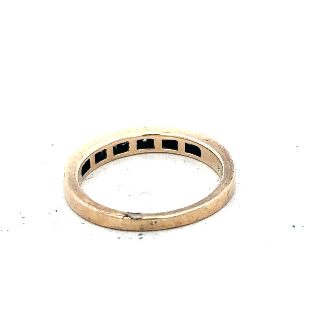 9ct yellow gold diamond ring with 1/4 carat total weight, size J1/2, featuring a sparkling diamond setting.
