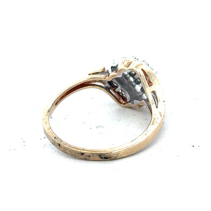 9ct yellow gold diamond ring with 0.26 carat gemstone, size P, featuring a polished band and sparkling central diamond.