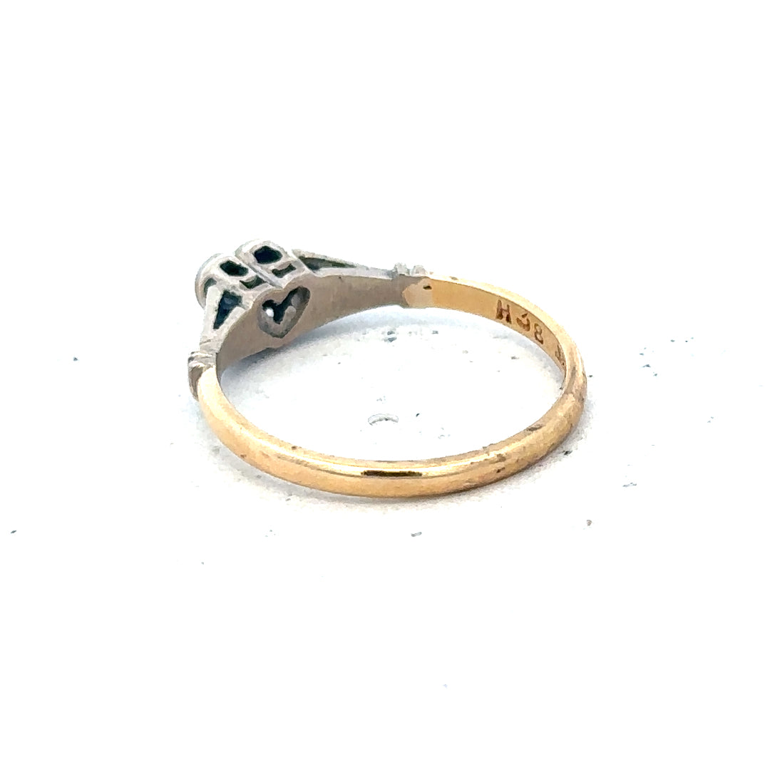 18ct yellow gold diamond ring size N, unbranded, featuring a sparkling diamond set in a polished gold band.