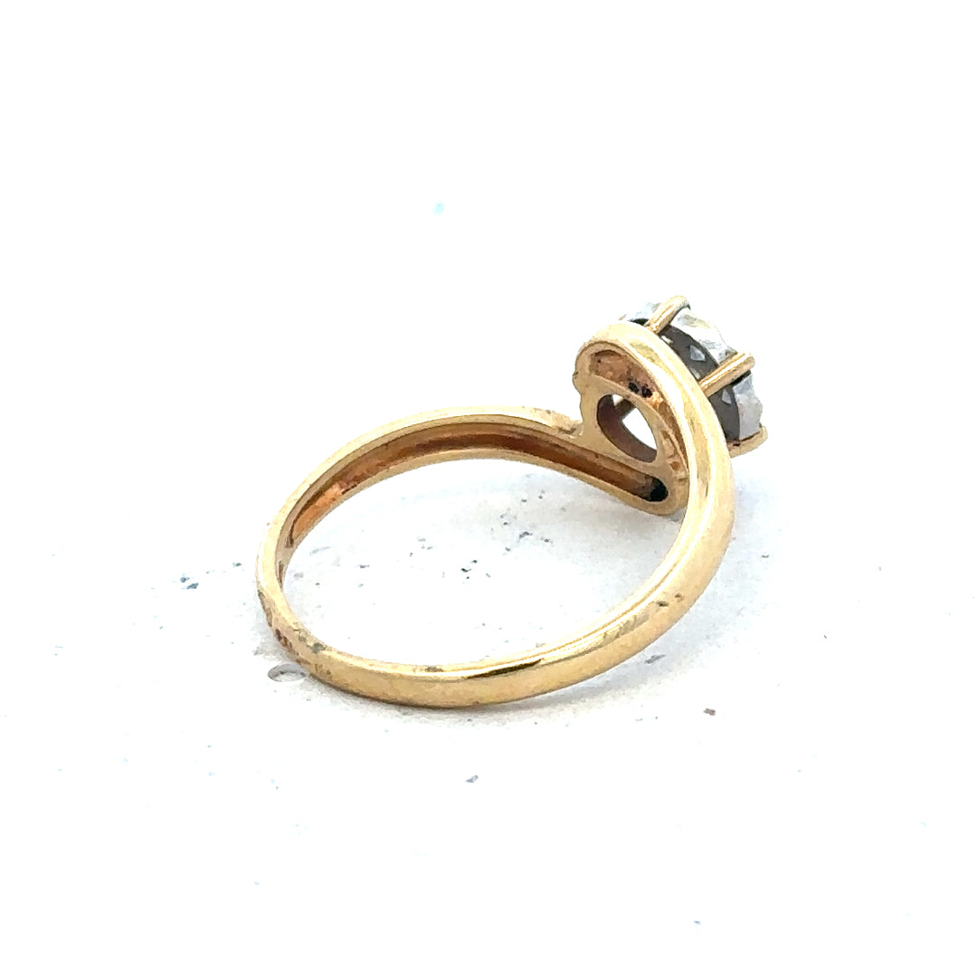 18ct yellow gold diamond ring in size L1/2, featuring a sparkling diamond setting and a polished gold band.