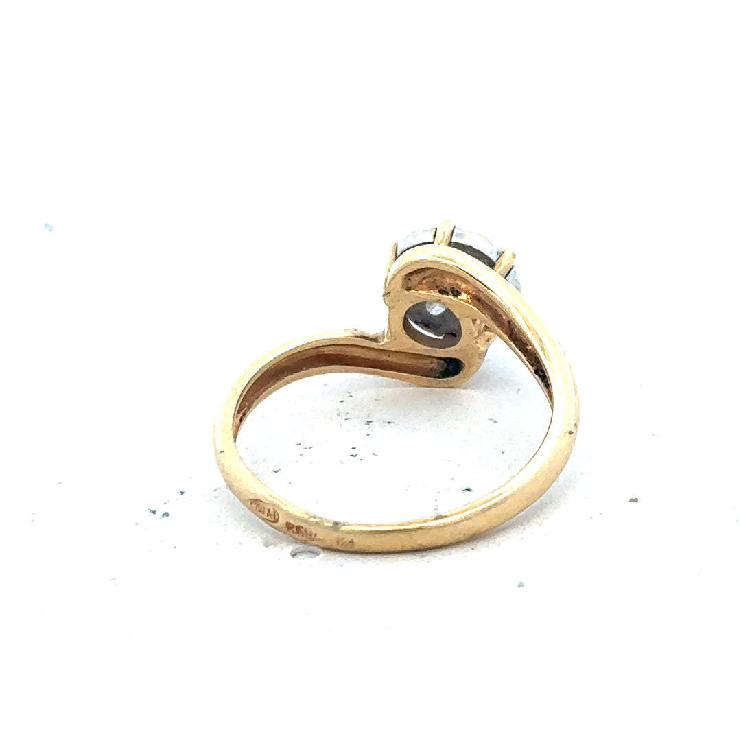 18ct yellow gold diamond ring size L1/2, featuring sparkling diamonds set in a delicate band.