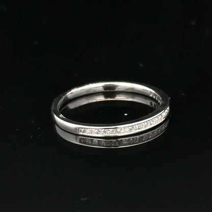 18ct white gold diamond ring size Q1/2 with sparkling diamonds, elegant jewelry piece, unbranded, detailed close-up image.