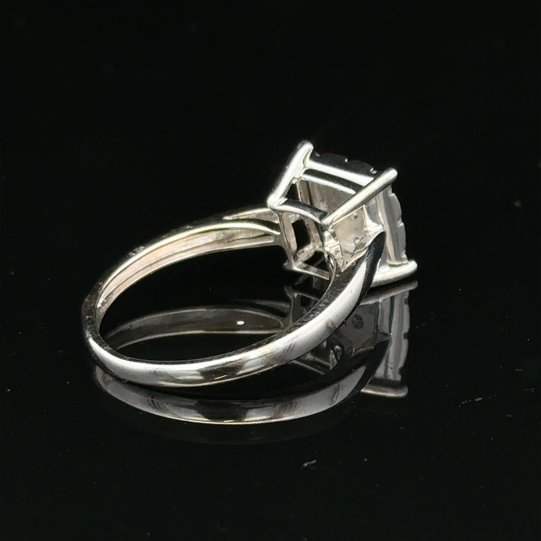 White gold half carat diamond ring with a sleek band and sparkling solitaire diamond, unbranded jewelry for elegant occasions