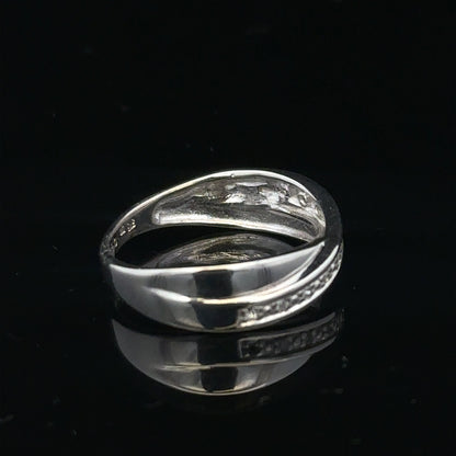 9ct white gold diamond ring in size J1/2 featuring a sparkling diamond setting on a sleek band.