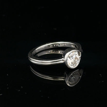 14ct white gold lab-grown diamond ring in size I with sparkling diamonds and a sleek, elegant design.
