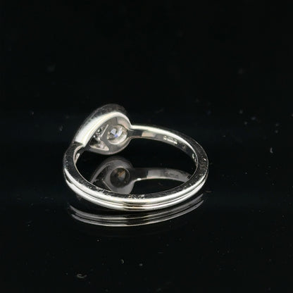 14ct white gold lab-grown diamond ring in size I with sparkling diamonds and elegant band design.