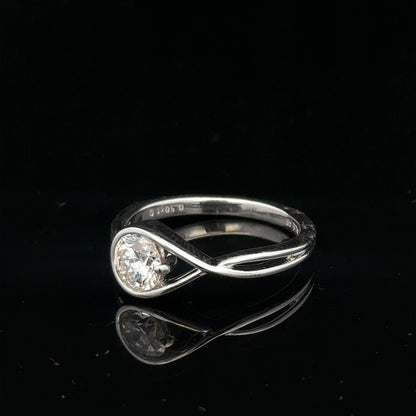 14ct white gold lab-grown diamond ring size I with sparkling diamonds and sleek design, shown on a white background.
