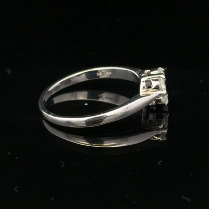9ct white gold diamond cluster ring in size O 1/2, featuring a sparkling diamond cluster design, unbranded jewelry piece.