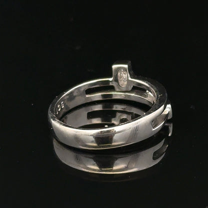 9ct white gold diamond ring size N with sparkling diamonds, showcasing elegant jewelry design and fine craftsmanship.