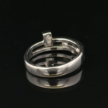 9ct white gold diamond ring in size N with sparkling diamonds, showcasing elegant jewelry craftsmanship.