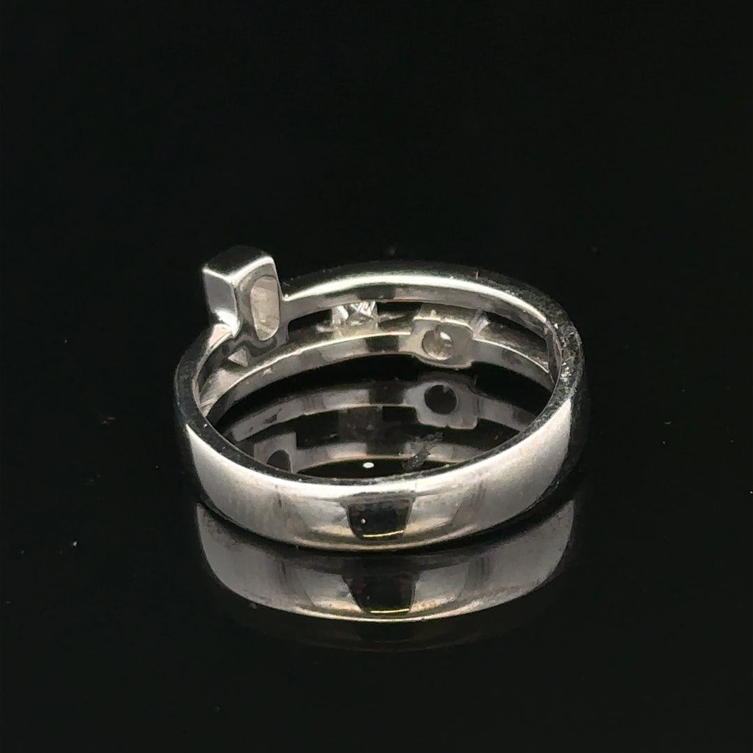 9ct white gold diamond ring size N with sparkling diamonds, elegant jewelry piece showcasing intricate design and craftsmanship.