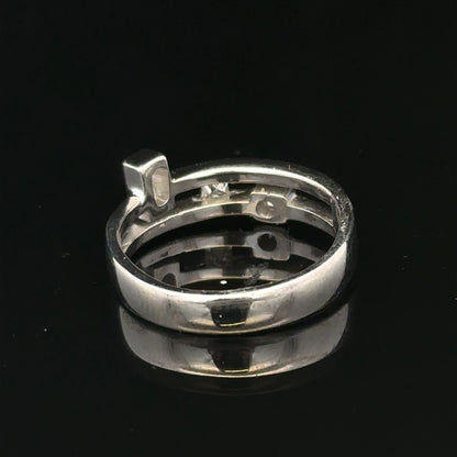 9ct white gold diamond ring size N with sparkling diamonds, elegant jewelry piece showcasing intricate design and craftsmanship.