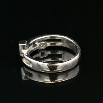 9ct white gold diamond ring size N with sparkling diamonds, showcasing elegant jewelry design and craftsmanship.