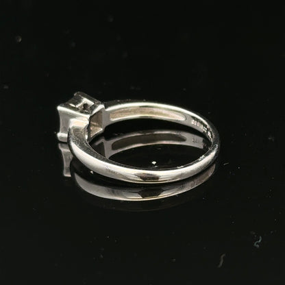 18ct white gold diamond ring in size J1/2 featuring sparkling diamonds and a sleek, elegant design.