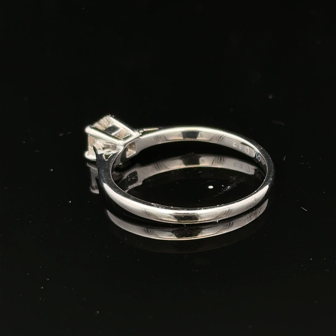 18ct yellow gold diamond ring with 1/3 carat princess cut diamond, size M, elegant unbranded jewelry piece