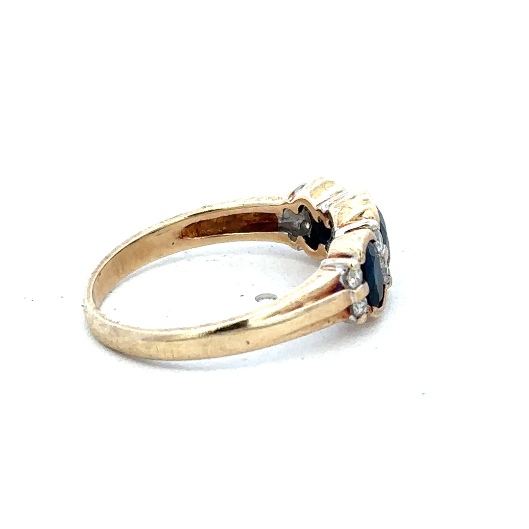 9ct yellow gold diamond ring in size L1/2 with sparkling diamonds, crafted by Reeves and Sons.