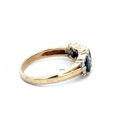 9ct yellow gold diamond ring in size L1/2 with sparkling diamonds, crafted by Reeves and Sons.
