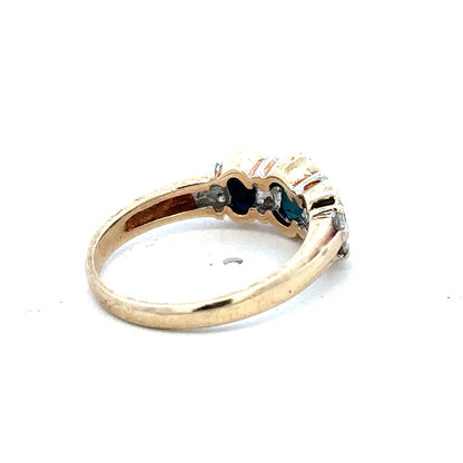 9ct yellow gold diamond ring in size L1/2 with sparkling diamonds, crafted by Reeves and Sons.