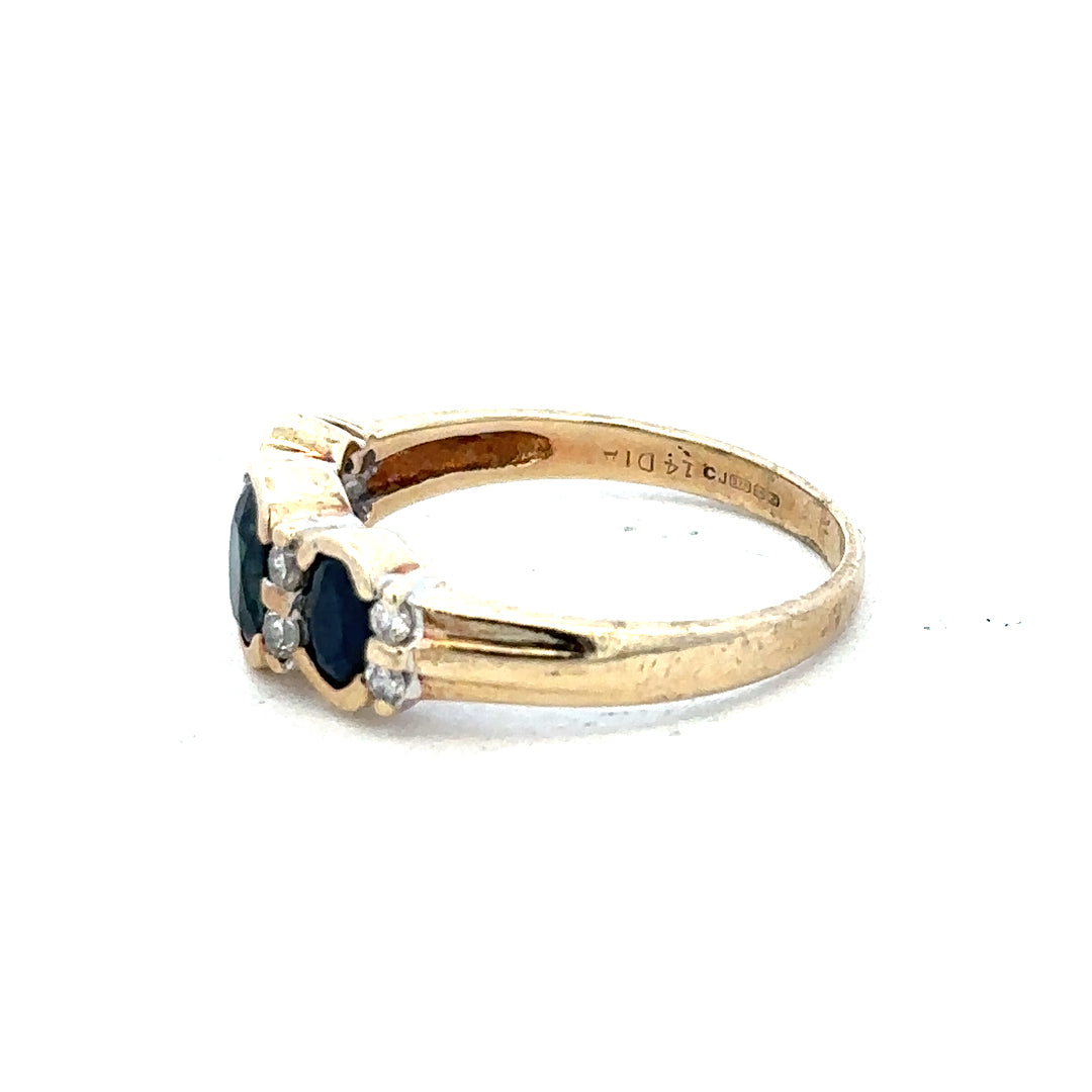 9ct yellow gold diamond ring in size L1/2, featuring a sparkling diamond setting, by Reeves and Sons.
