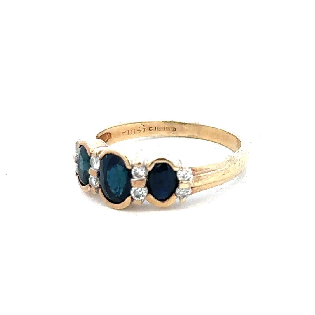 9ct yellow gold diamond ring in size L1/2 with sparkling diamonds, displayed on a neutral background.