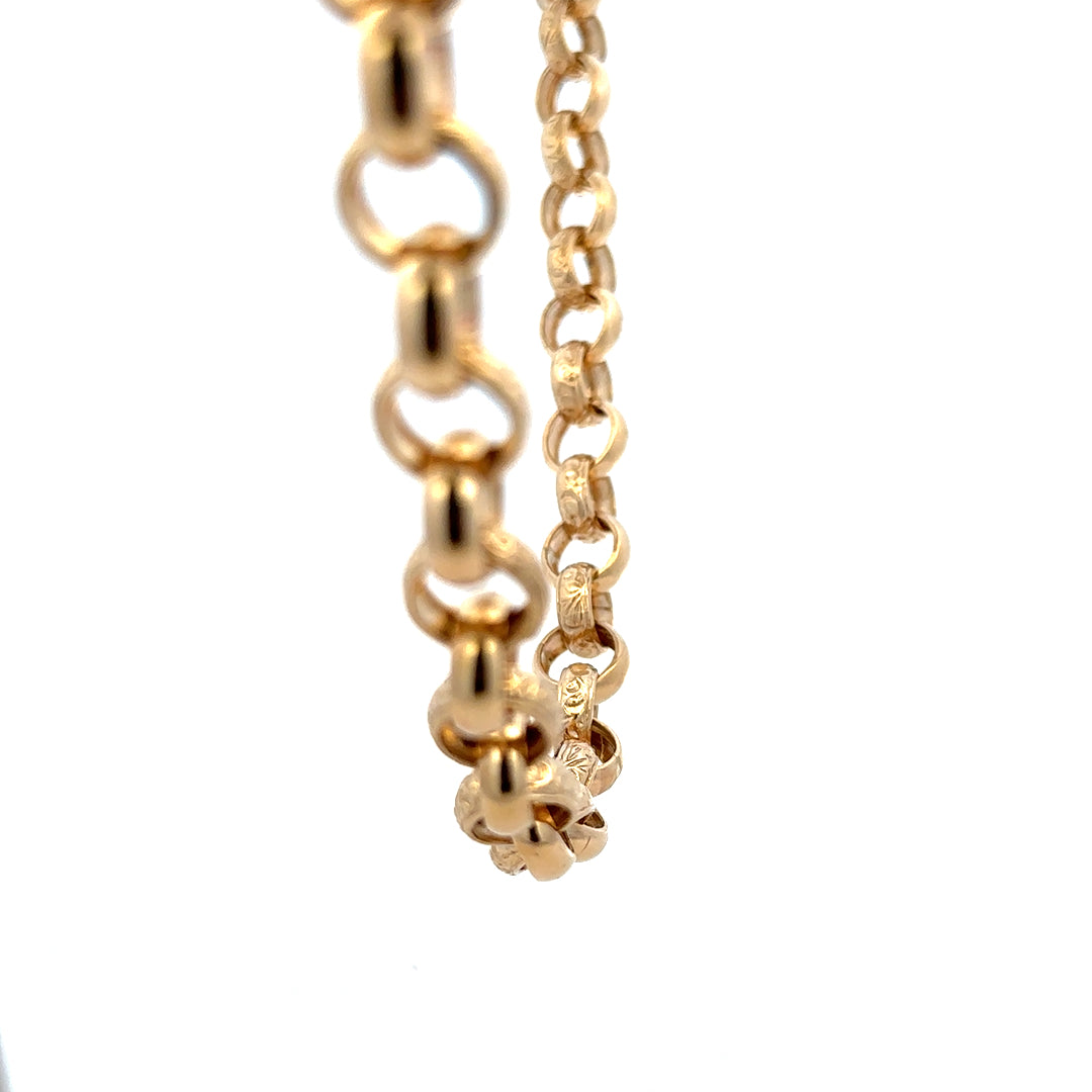 9ct yellow gold belcher chain with a thick, sturdy design, weighing 86.6g, from Reeves and Sons.
