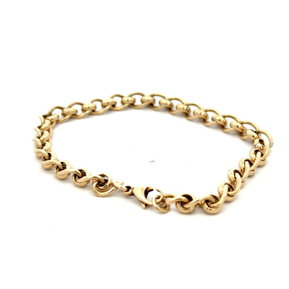9ct yellow gold rollerball bracelet, weight 13.2g, featuring polished gold beads, crafted by Reeves and Sons.