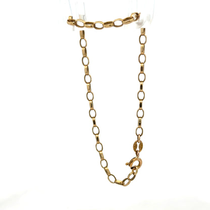 9ct yellow gold belcher bracelet weighing 3g, featuring linked chain design, by Reeves and Sons.