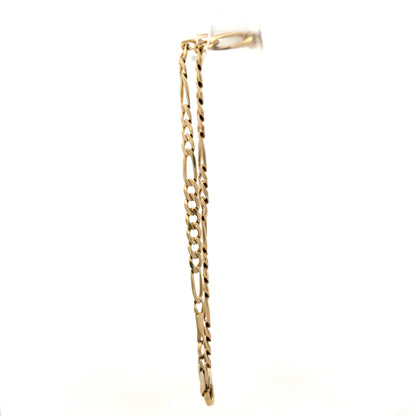9ct yellow gold figaro bracelet weighing 4.2g with linked chain design, crafted by Reeves and Sons.