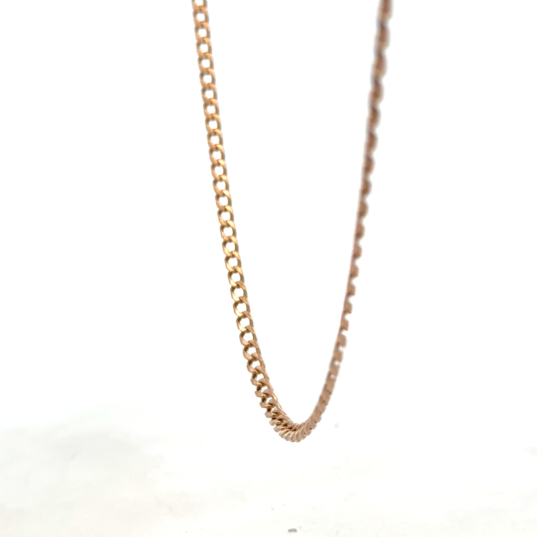 9ct yellow gold chain weighing 15.8g with a detailed link design, crafted by Reeves and Sons.